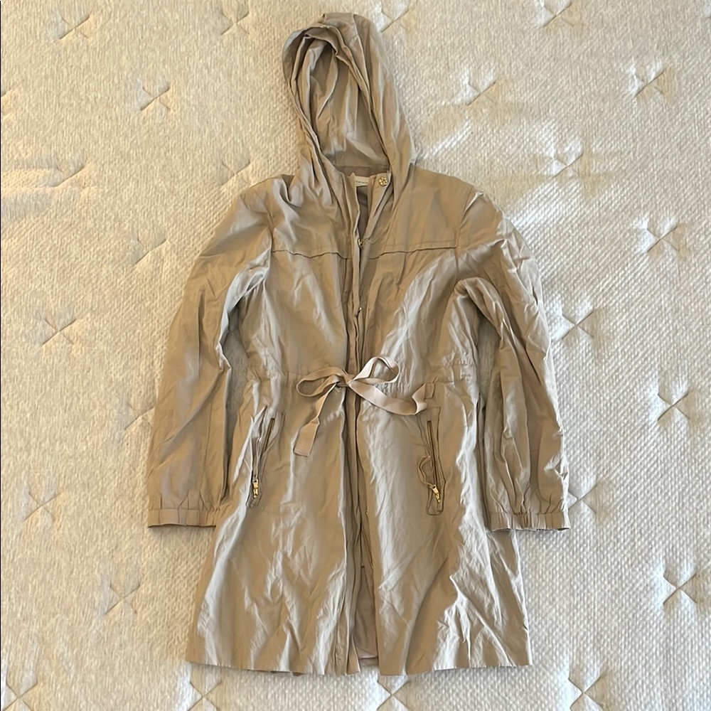 Tahari Tan Trench Coat with Hood and Belt